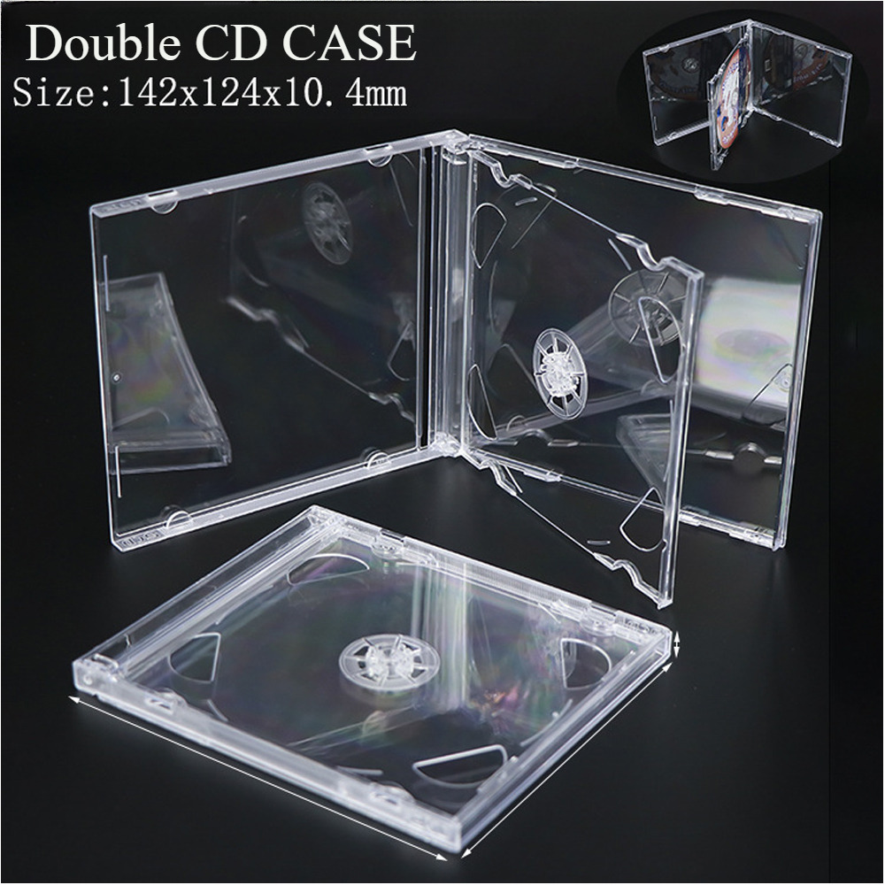 10PC STANDARD Double CD Jewel Case with Tray 10.4mm (2 CD) Lots Clear Cover