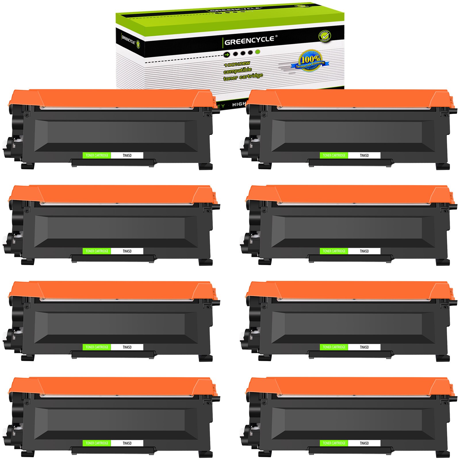 GREENCYCLE 8PK TN450 TN420 Toner Cartridge Fits for Brother DCP-7065DN DCP-7060D