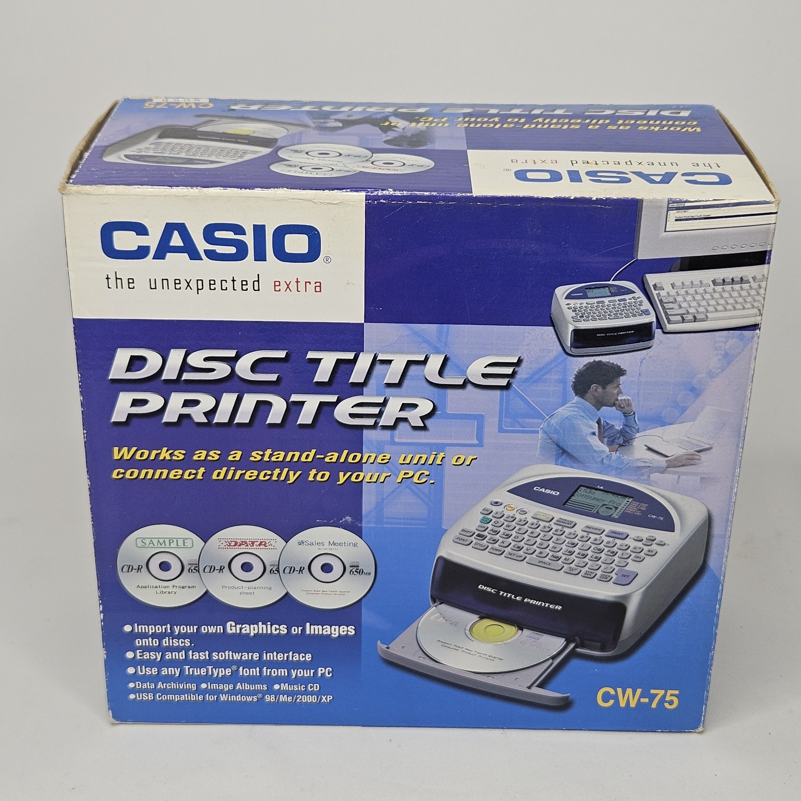 Casio CW-75 Disc Title Label Thermal Printer Brand New Complete In Box - Unused 