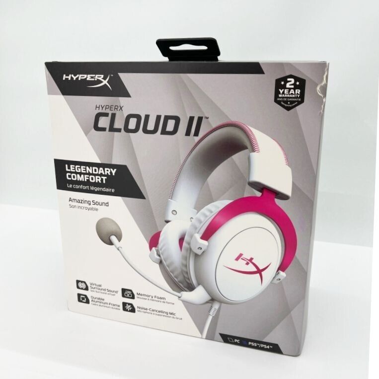 HyperX Gaming Headset Cloud II 7.1 Surround Sound White/Pink With Box