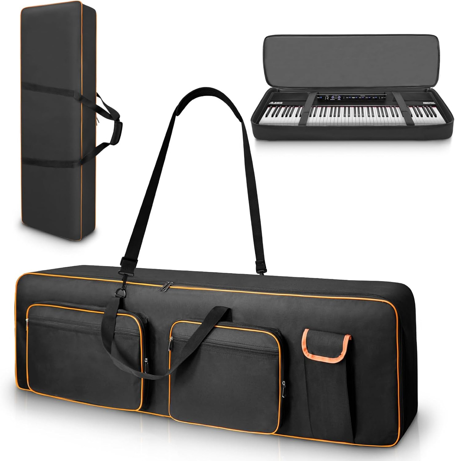 88 Key Keyboard Case,Soft Padded Portable Electric Piano Gig Bag with Handle and