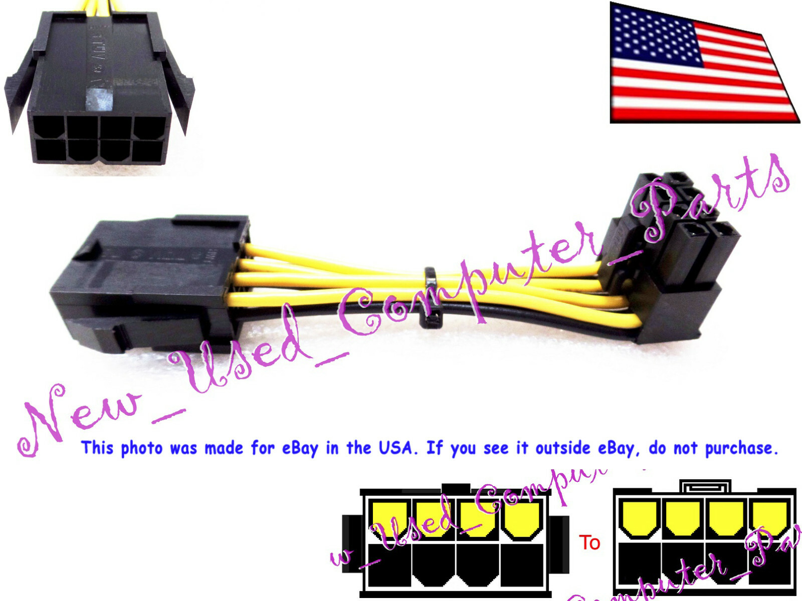 🔥 (11mm Tall) Low Profile 8-Pin (4+4) CPU to 8-Pin Inverted CPU Power Cable 