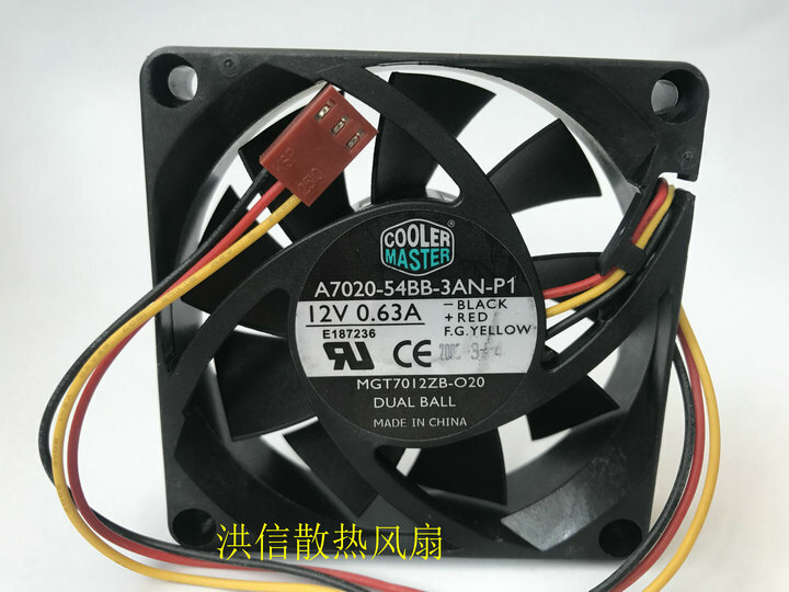 1 PCS COOLER MASTER Fan A7020-54BB-3AN-P1 DC12V 0.63A 70*20MM 3 Pin