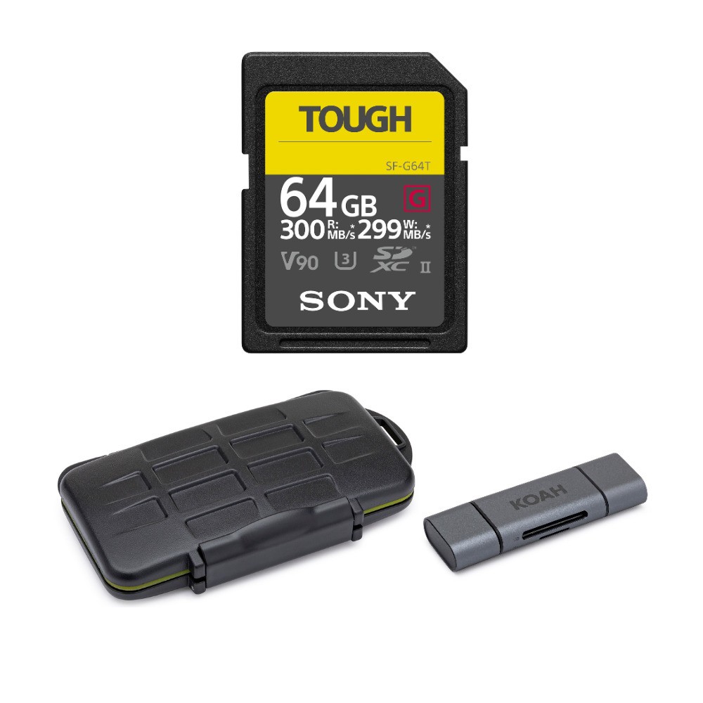 Sony TOUGH G series 64GB SDXC UHS-II Card Memory Card Carrying Case