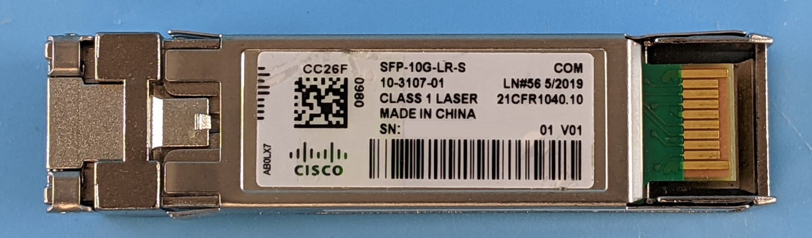 Lot of 2 Cisco 10-3107-01 SFP-10G-LR-S S-Class SFP+ 10G LR SMF LC Transceiver