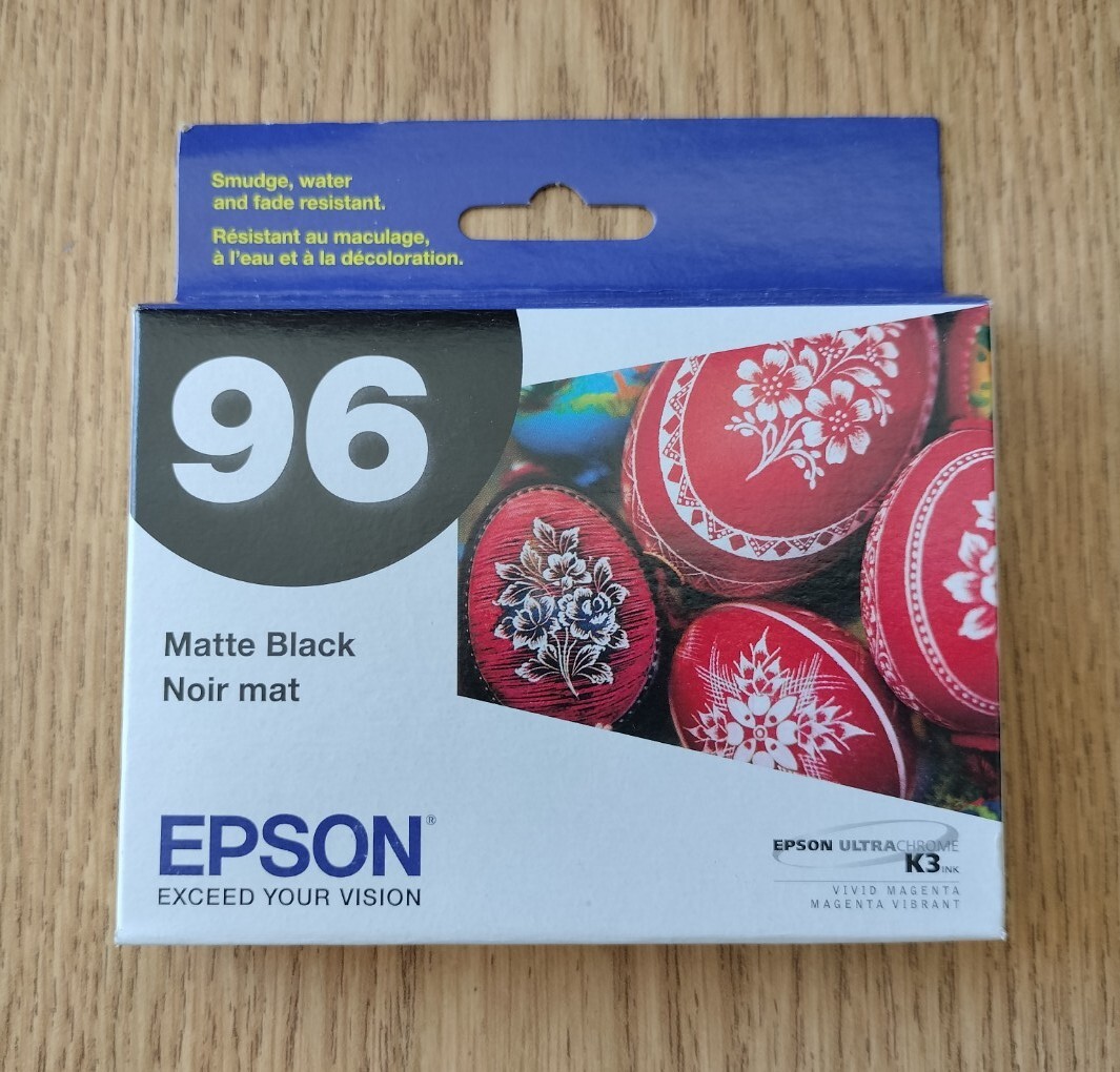 02-2018 NIB GENUINE Epson 96 T096 Matte Black Ink T0968 T096820 For R2880