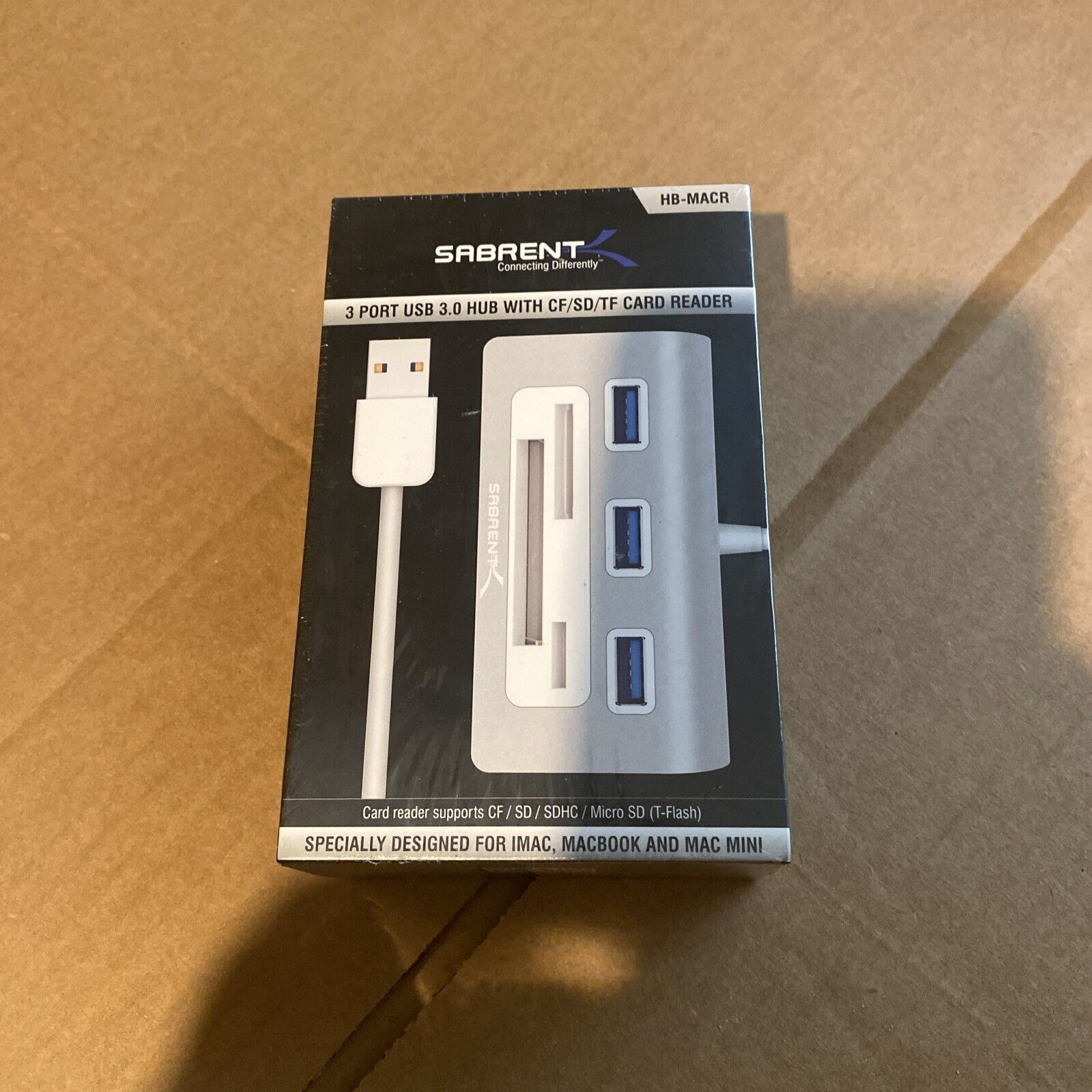Sabrent Premium 3 Port Aluminum USB 3.0 Hub with Multi-in-1 Card Reader New