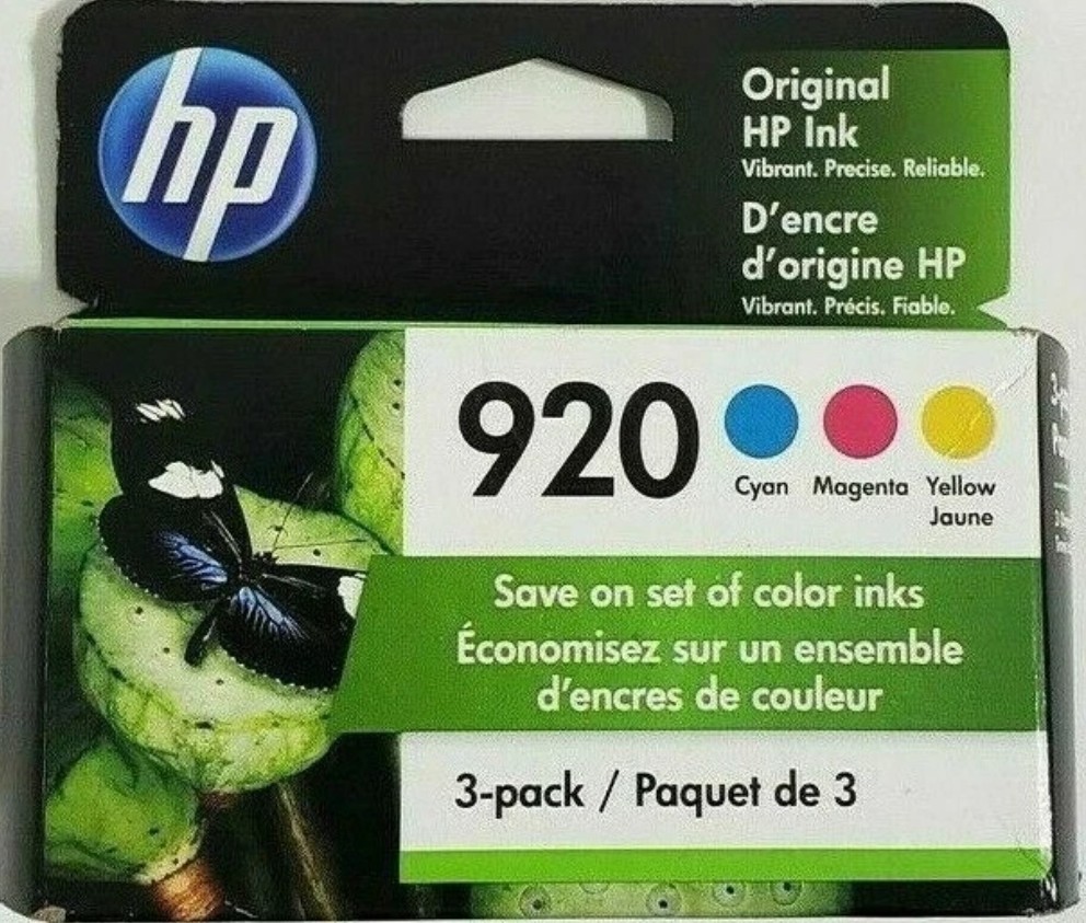 Genuine New HP 920 Cyan Magenta Yellow 3-pack