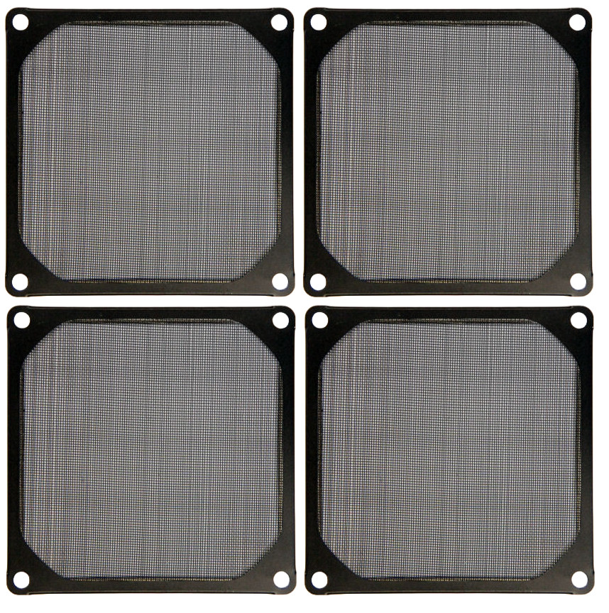 4x 120mm Black Aluminum Computer Case Fan Mesh Grill / Guard / Dust Filter