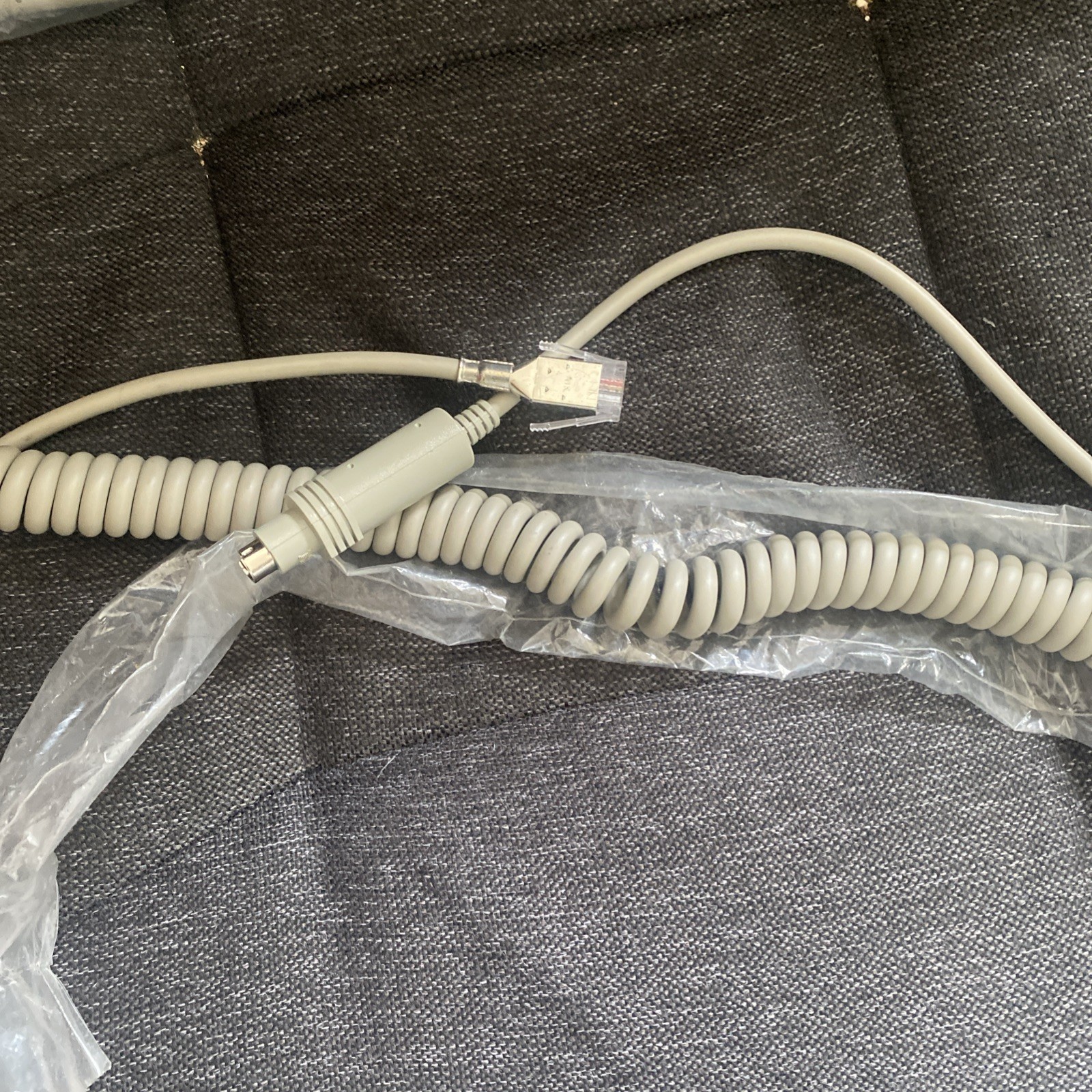 IBM Model M Keyboard SDL to PS/2  original Coiled Gray Keyboard Cable New