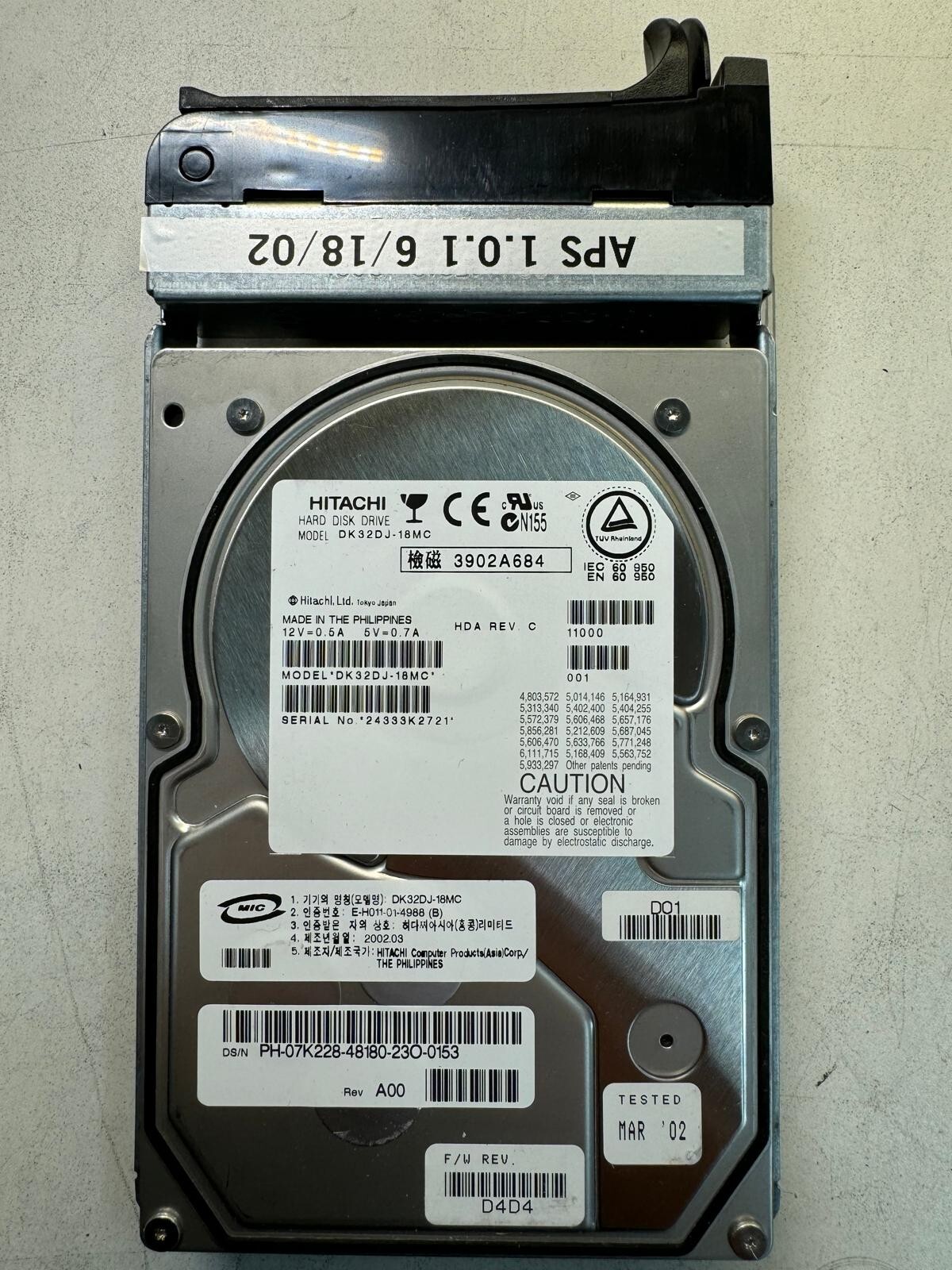 HITACHI DK32DJ-18MC 3902A684 18GB  10K RPM 4MB ULTRA160/LVD/SE 80pin SCSI 3.5"