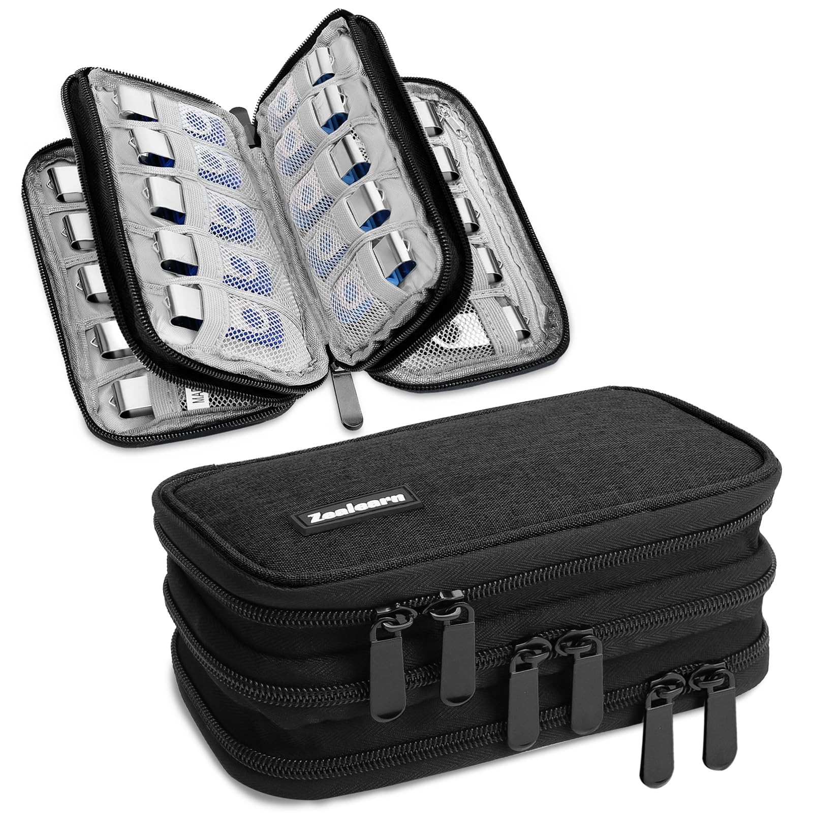 USB Flash Drive Case Organizer Holds 30 Pcs, Black