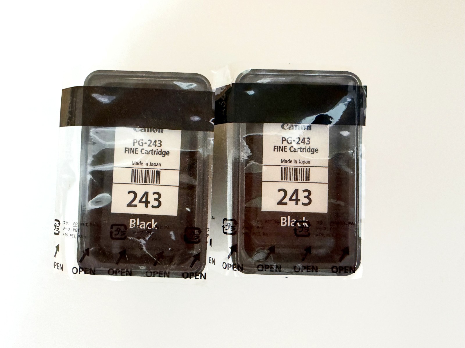 TWO Genuine Canon 243 Ink Cartridges-Black for MX492 490 TS4522 Printer