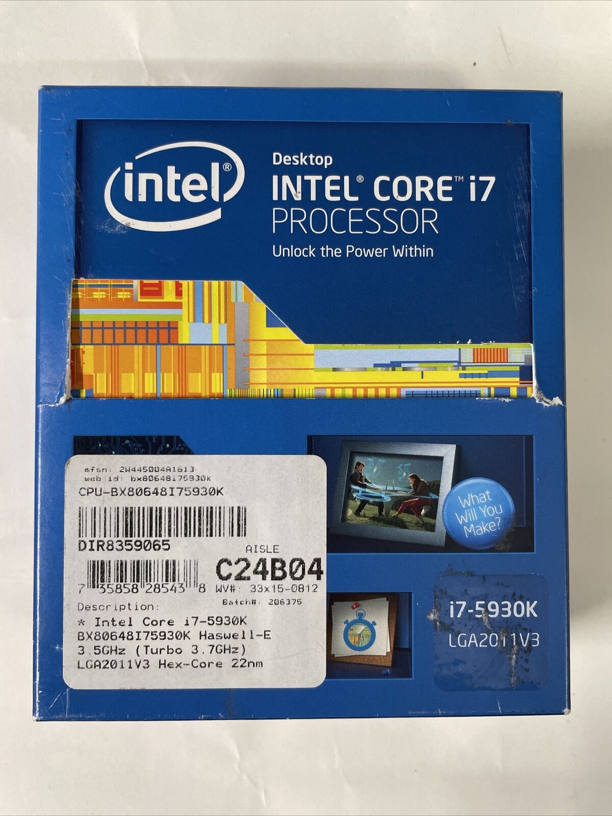 Intel,  BX80648I75930K , SR20R Core i7-5930K, Processor 15MB Cache