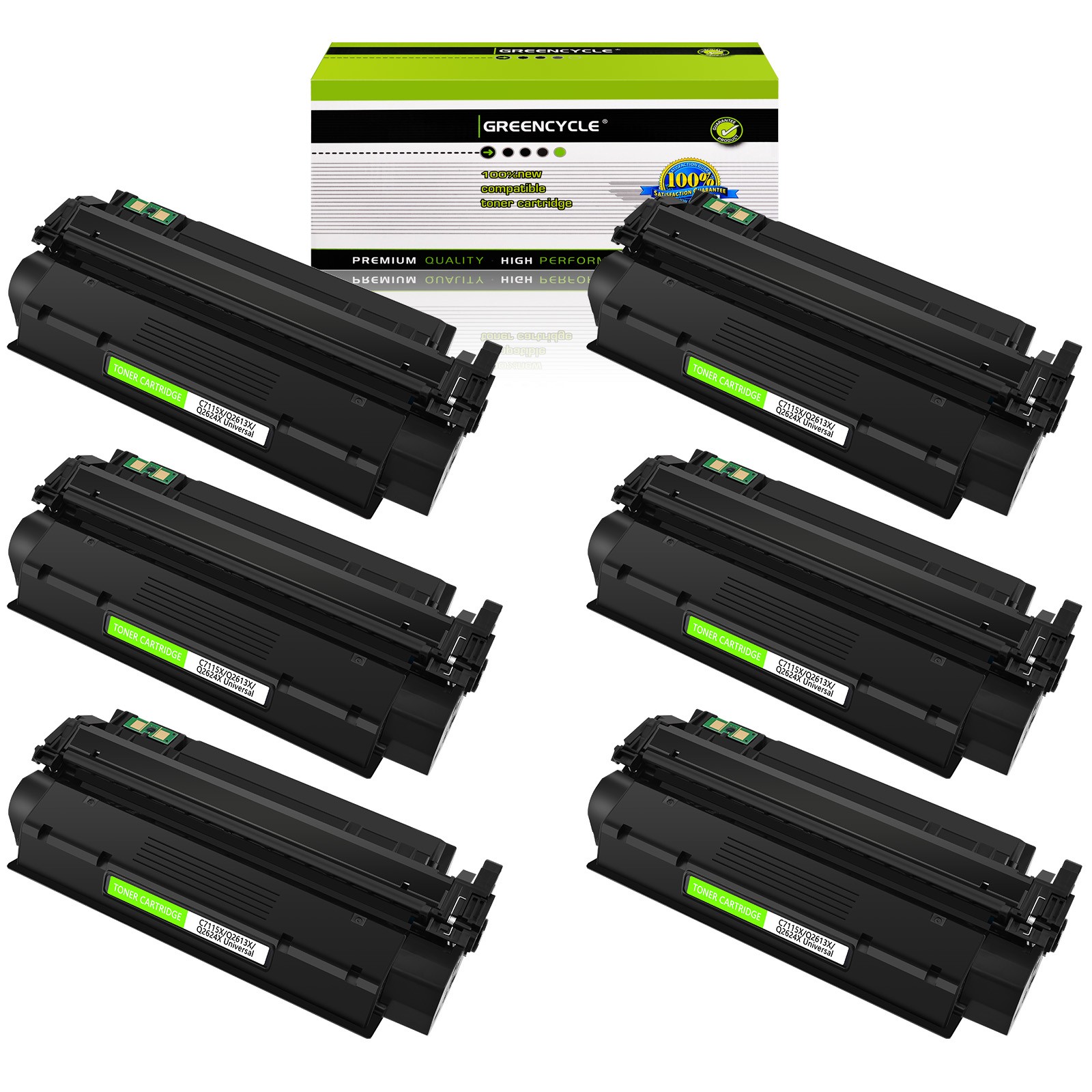 6PK Q2613X Black Laser Toner Cartridge Compatible For HP Laserjet 1300xi printer