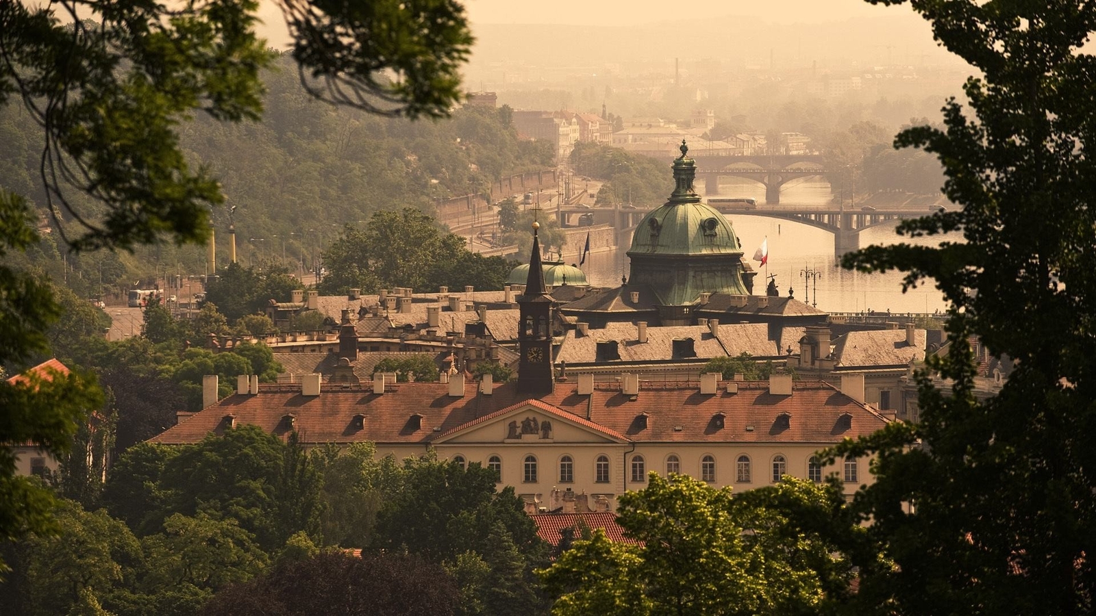 Landscape city cityscape architecture prague czech Custom Gaming Mat Desk