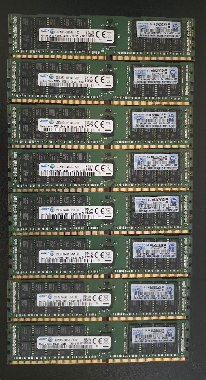 256GB (8x32GB) Samsung HPE DDR4-2400 ECC RDIMM Server RAM M393A4K40BB1-CRC0Q