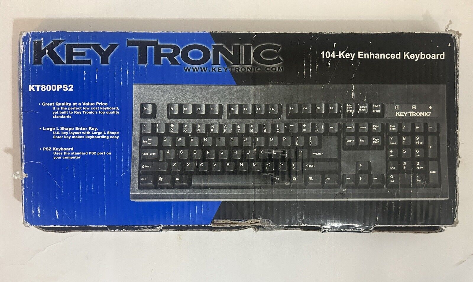 Vintage KeyTronic 104-Key Enhanced Keyboard  KT800PS2 PS/2 Interface