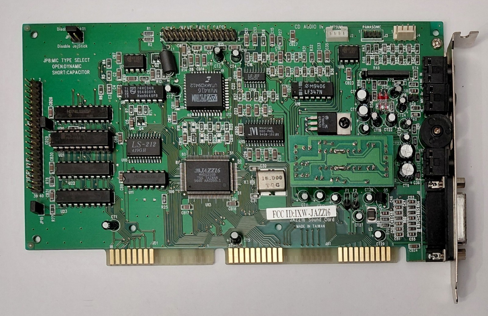 Media Vision Jazz 16 ISA Sound Card (MVD1216, Retro, 1994)