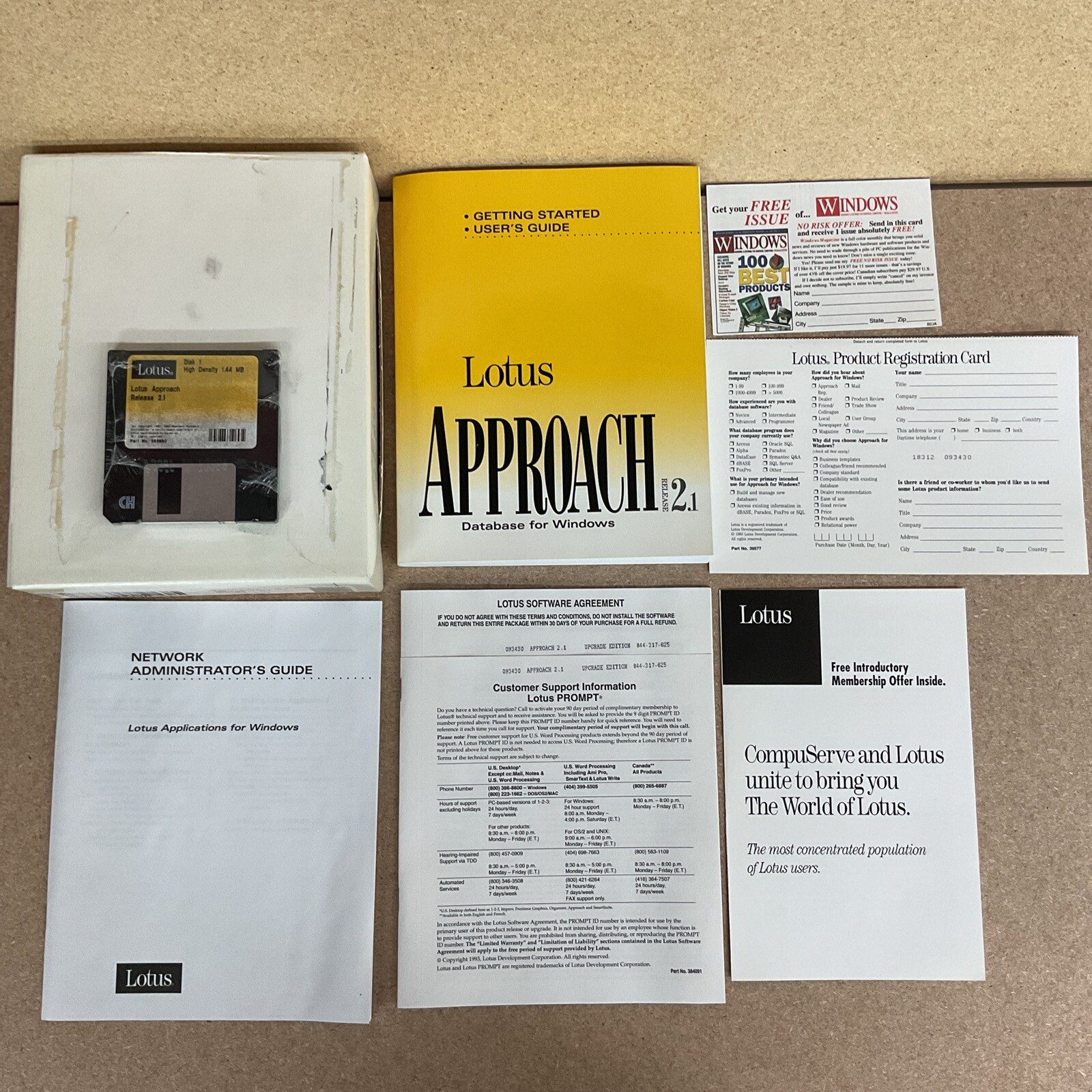 Lotus Approach Release 2.1 Database For Windows Big Box PC IBM Software