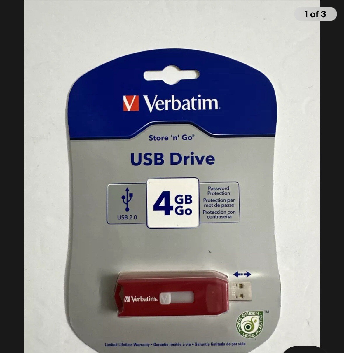 Verbatim 4GB Store 'n' Go USB Flash Drive - Red 95236 In Box New
