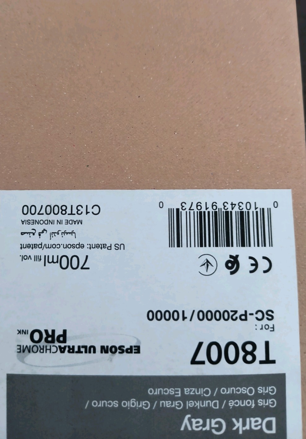 New Seales T8007 GENUINE Epson UltraChrome PRO Dark Gray Ink 700ml P10000/20000