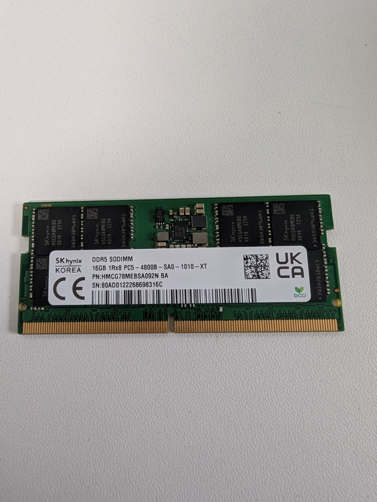 SK Hynix 16GB 1x16GB DDR5 4800 PC5-38400 CL40 SODIMM Laptop RAM