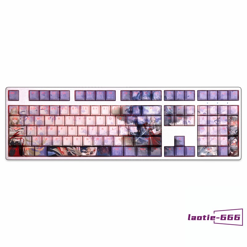 Wuthering Waves Hiyuki 108 Keycaps Dye-sub PBT keycap New for Cherry MX Keyboard