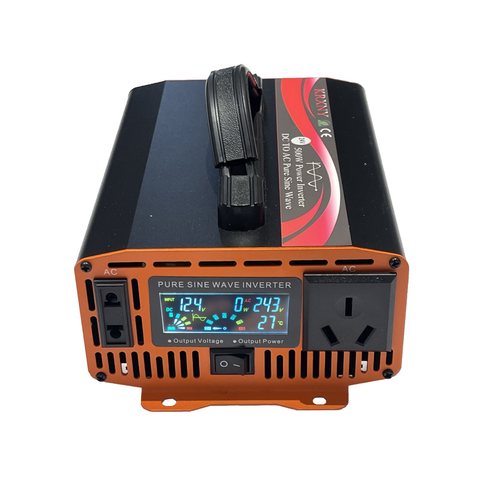500W Power Inverter Pure Sine Wave 12V 24V DC to 120V 240V AC with LCD Display
