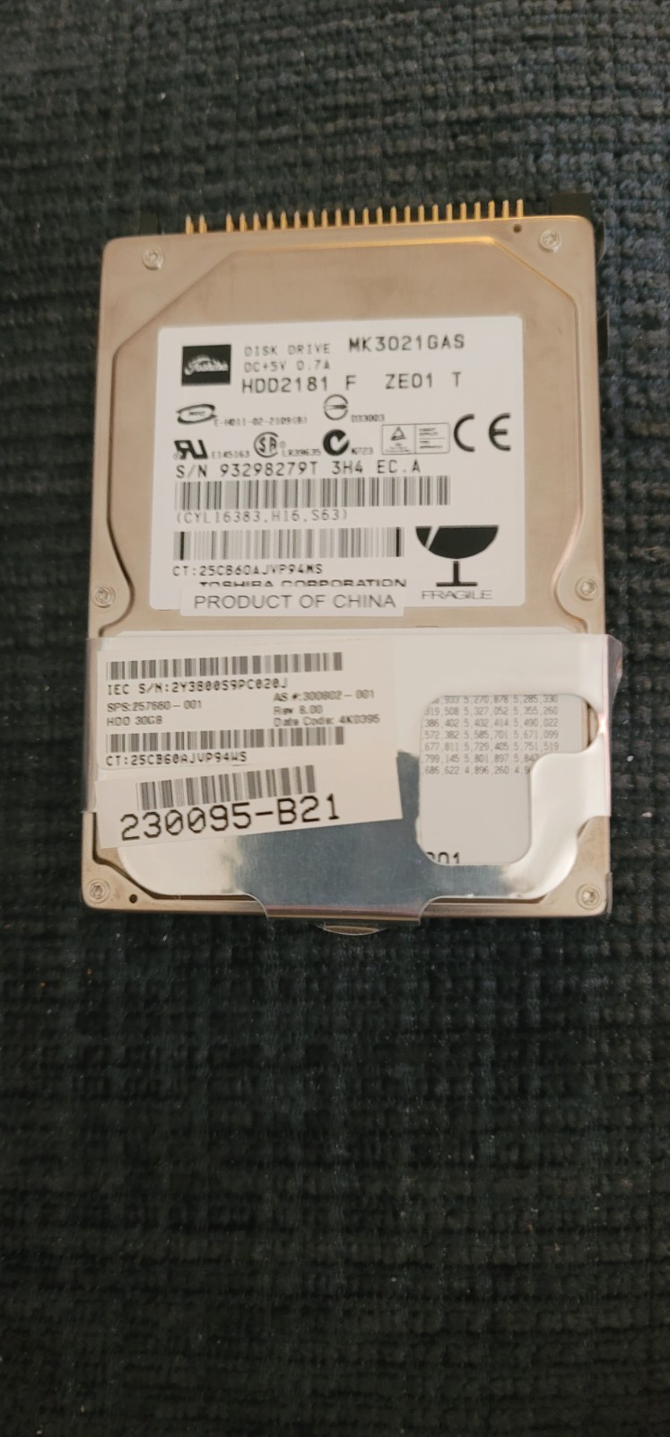 Toshiba 30gb Drives MK3021  