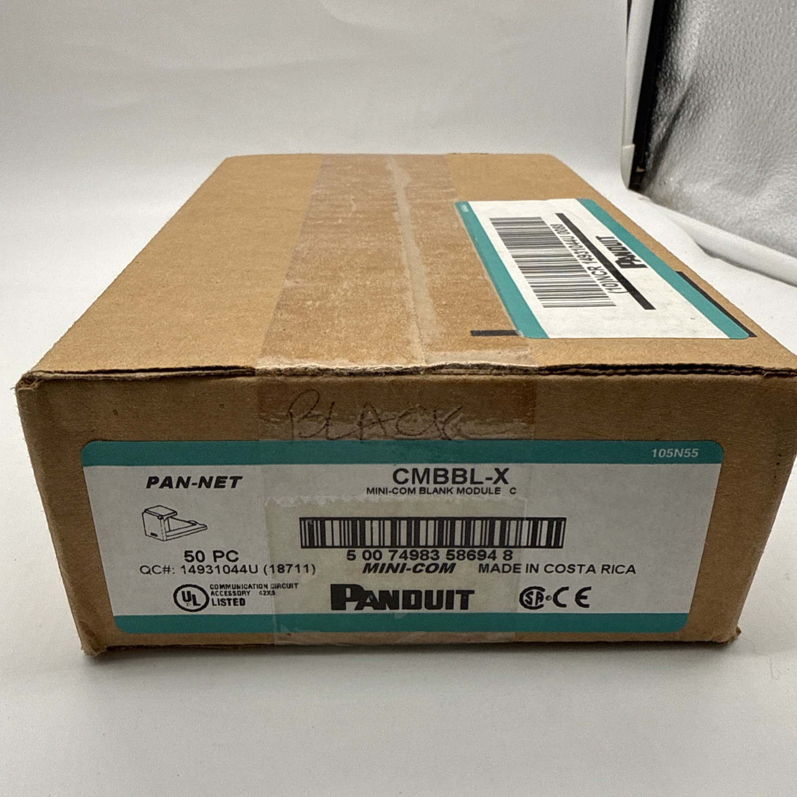 Panduit CMBBL-X Mini-Com Blank Modules Black 50-Pack NEW