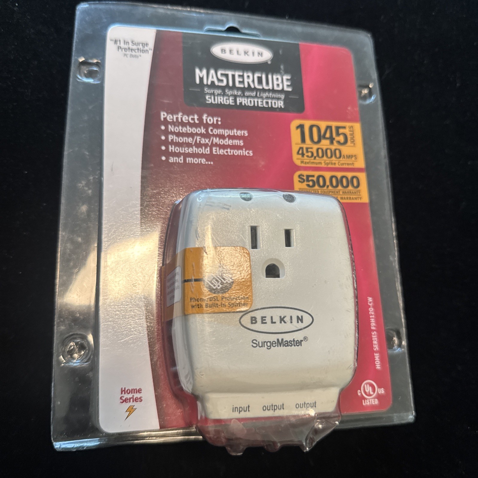 Belkin Mastercube Surge Protector, Model F9H120-CW - Computer, Phone, Fax - NEW