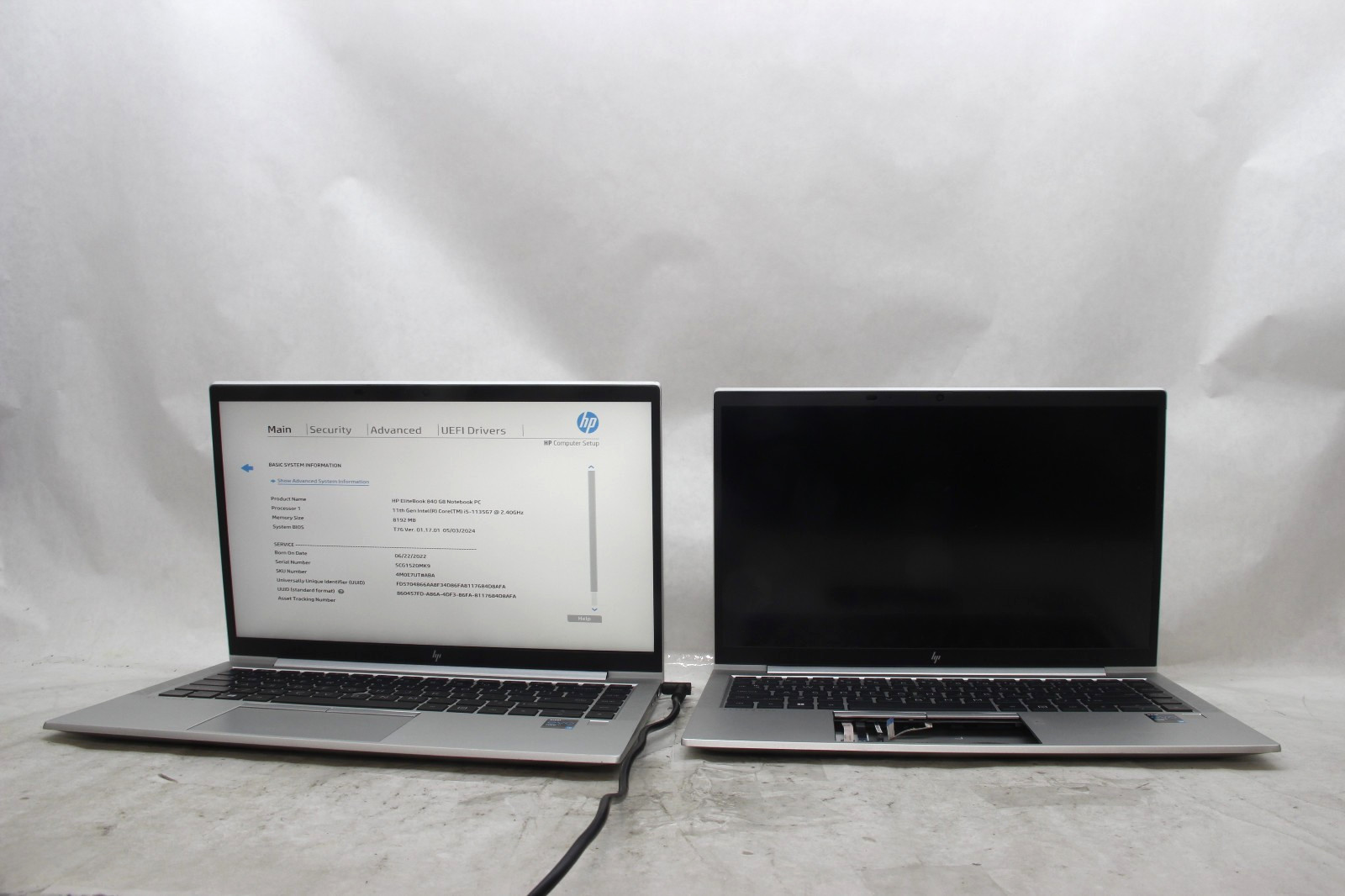 Lot of 2 HP EliteBook 840 G8 14" Laptops i5 No RAM NO SSDS AS-IS