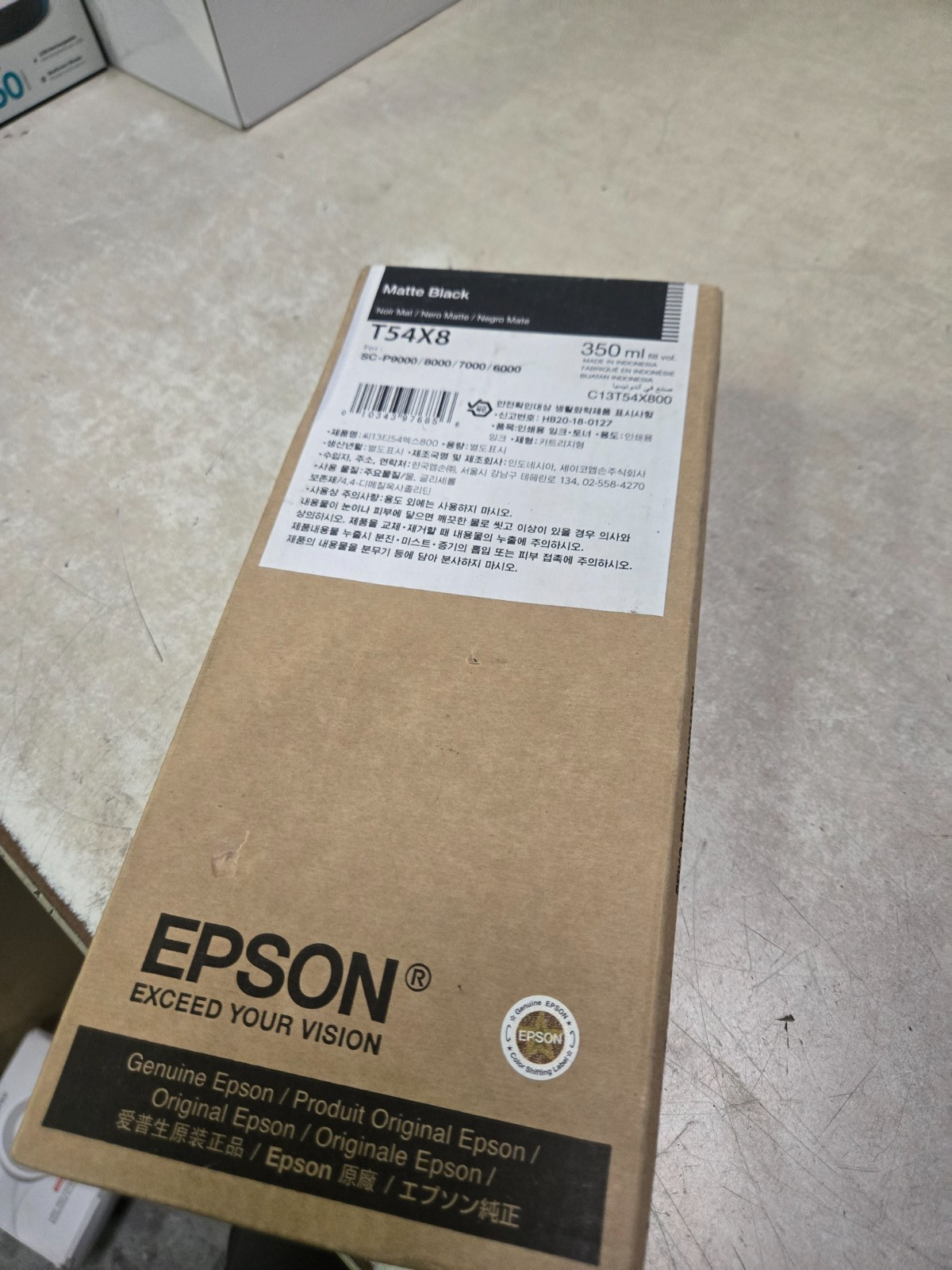 Genuine Exp.2026 Epson T54X8 Matte Black Ink Cartridge 350mL NOB