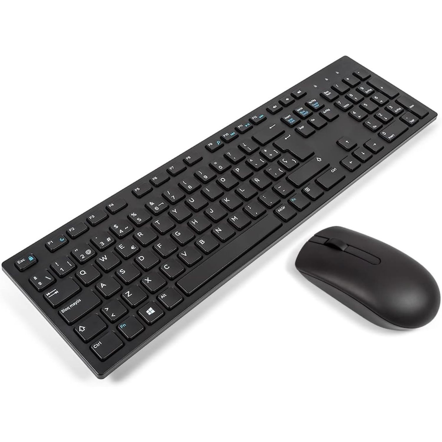Dell KM636 Wireless Keyboard Mouse Combo Spanish Latin American Black 5WH32
