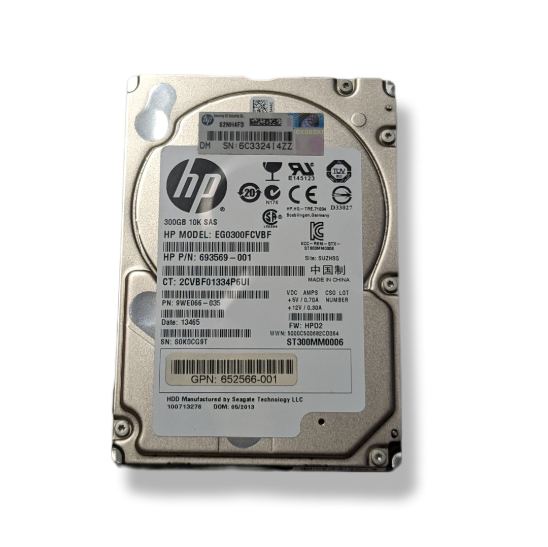 HP SEAGATE ST300MM0006 300GB 10K SAS HARD DRIVE 1G0300FCVBF 693569-001 (307)