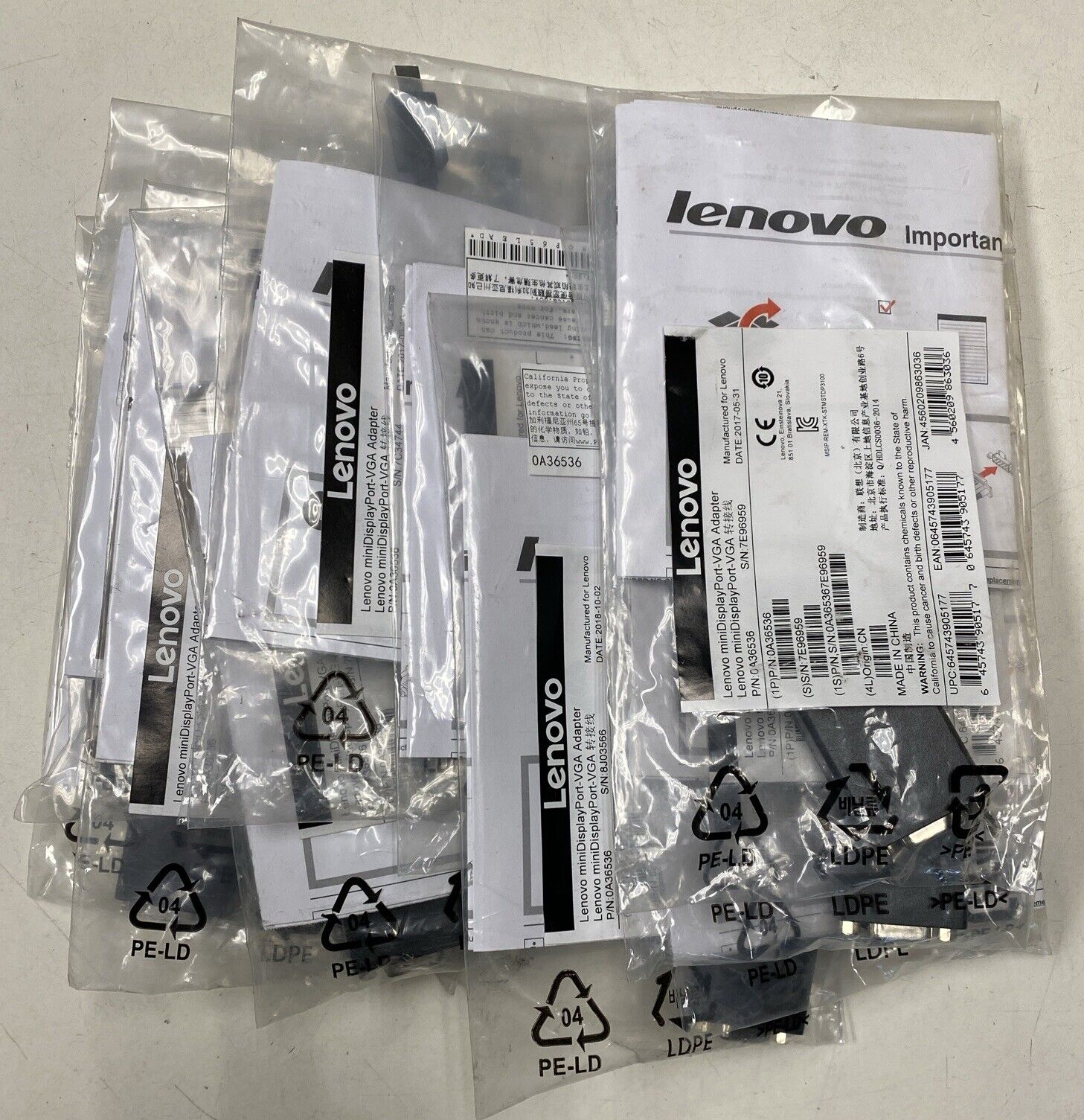 Genuine Lenovo Mini DisplayPort to VGA Adapter Thunderbolt to VGA 0A36536
