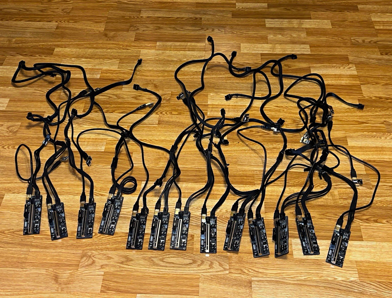 PCE164P-N10 Ver010S PCIe x1 to x16 USB Riser Card Adapter w/ Power Cables LOT