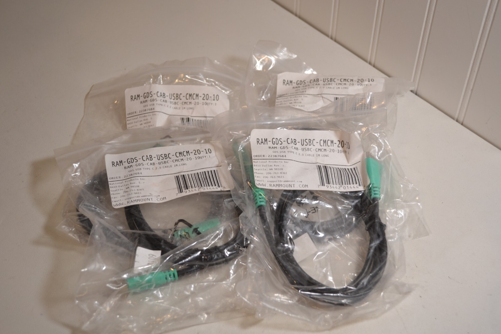QTY 4 - RAM-GDS-CAB-USBC-CMCM-20-10 Cable 1M