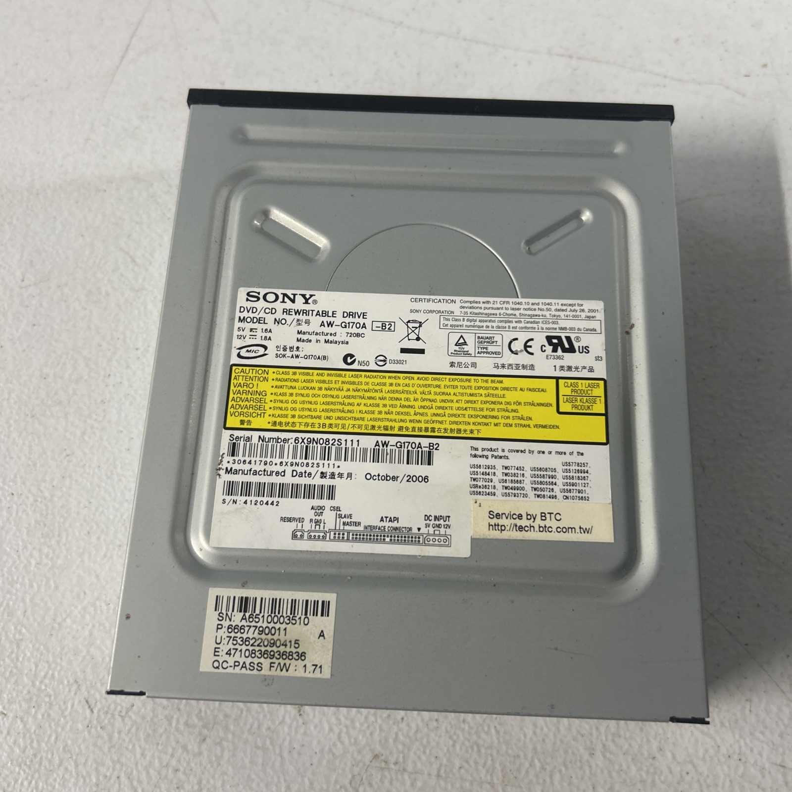 Sony AW-Q170A DVD/CD Rewritable Drive