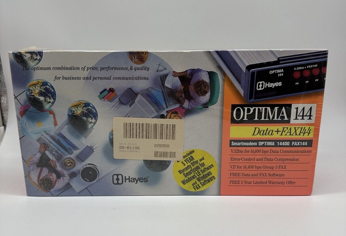 Hayes Optima Modem 14400 v.32bis + Fax144 Model No. 5100AM Smartmodem NEW NIB