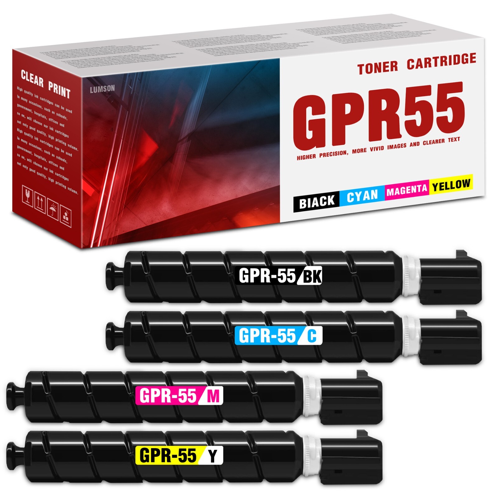 GPR-55 Compatible 4 Pack Toner for ImageRunner C5535i C5540i C5550i C5560i