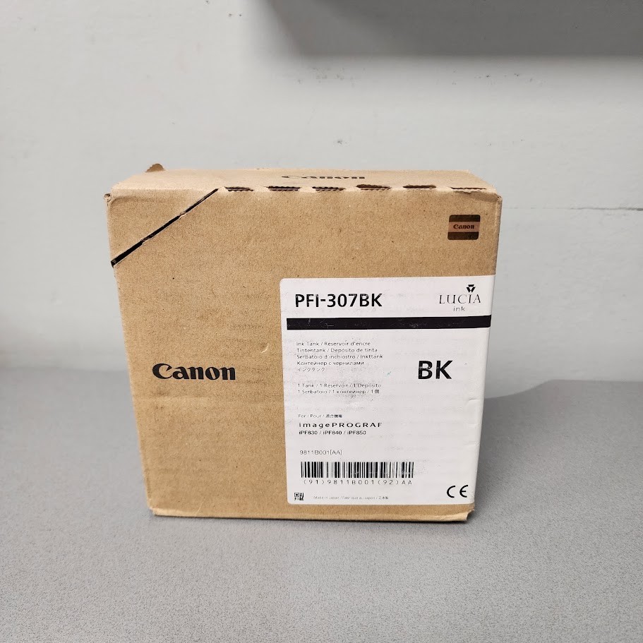 Canon PFI-307BK OEM Black Ink Tank for ImagePROGRAF iPF830/840/850 Exp 2018