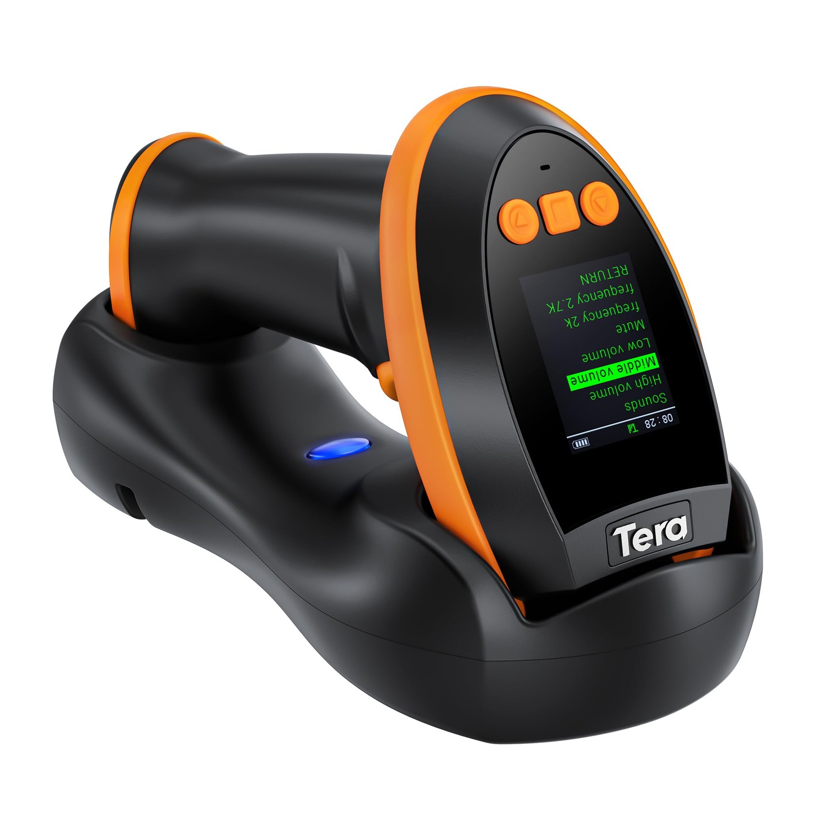 Wireless Barcode Scanner 1D 2D QR 2.4G Bluetooth Orange HW0009-US Tera Screen