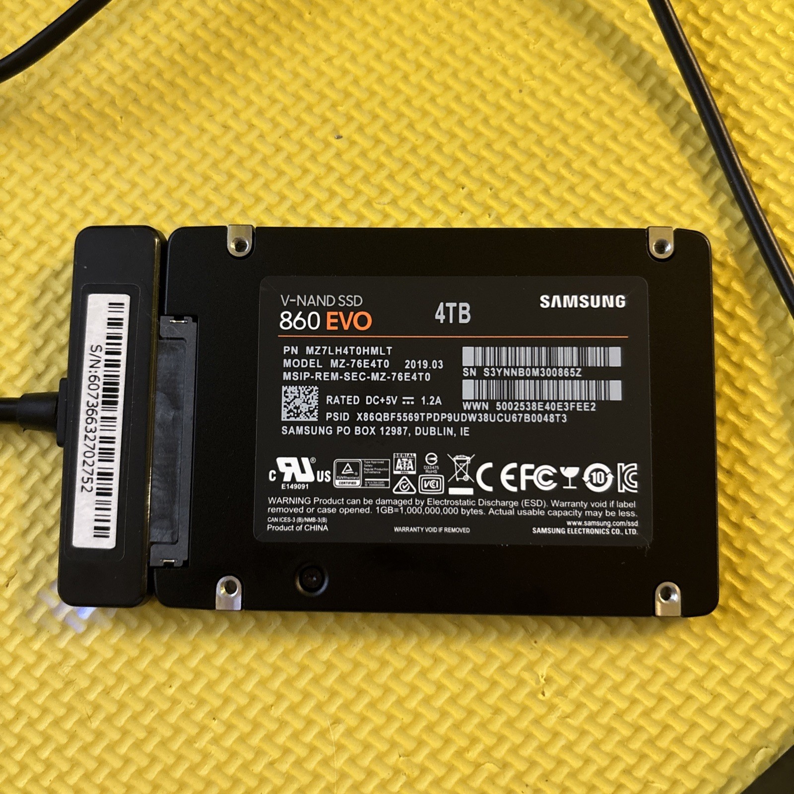 Samsung 860 EVO 4TB 2.5” SATA SSD, 99% Health, Mint Condition