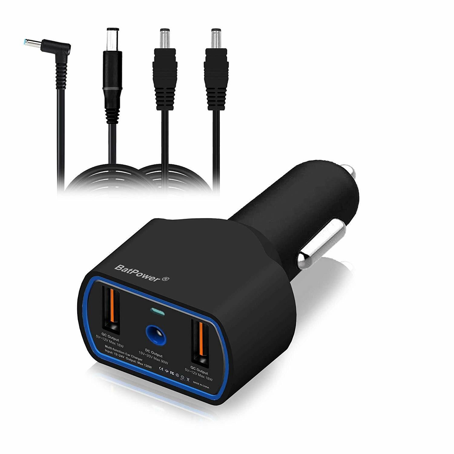 BatPower 120W Car Charger HP Envy X360 Pavilion 360 Laptop Notebook Smartphone