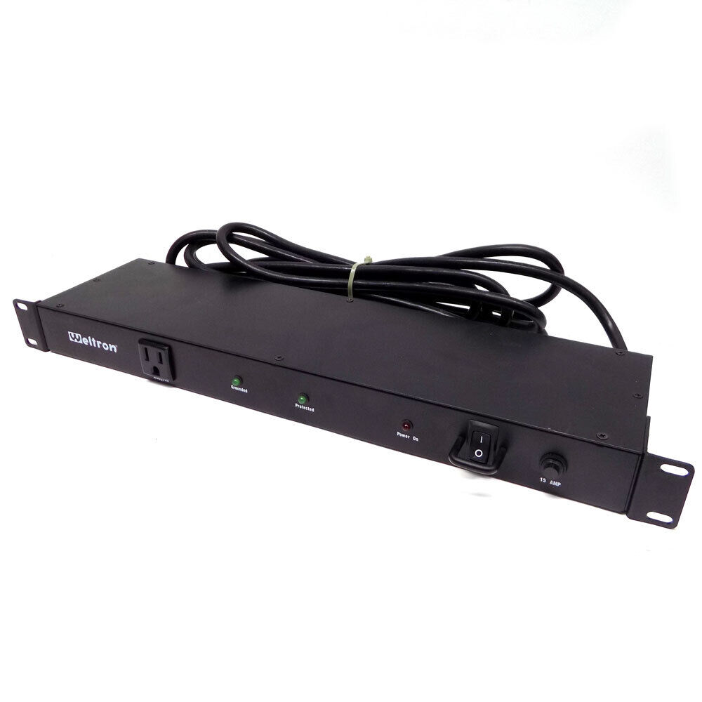 Weltron CL-130A EMI/RFI 9-Outlet Rack Mountable Surge Protector w/ 15 Foot Cord