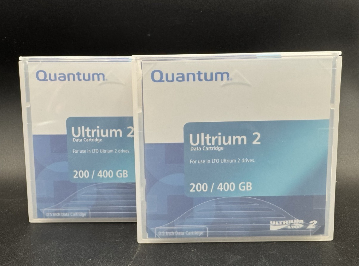 Quantum LTO-2 Ultrium 2 Data Tape Cartridges 200GB/400GB MR-L2MQN-01 Lot of 2