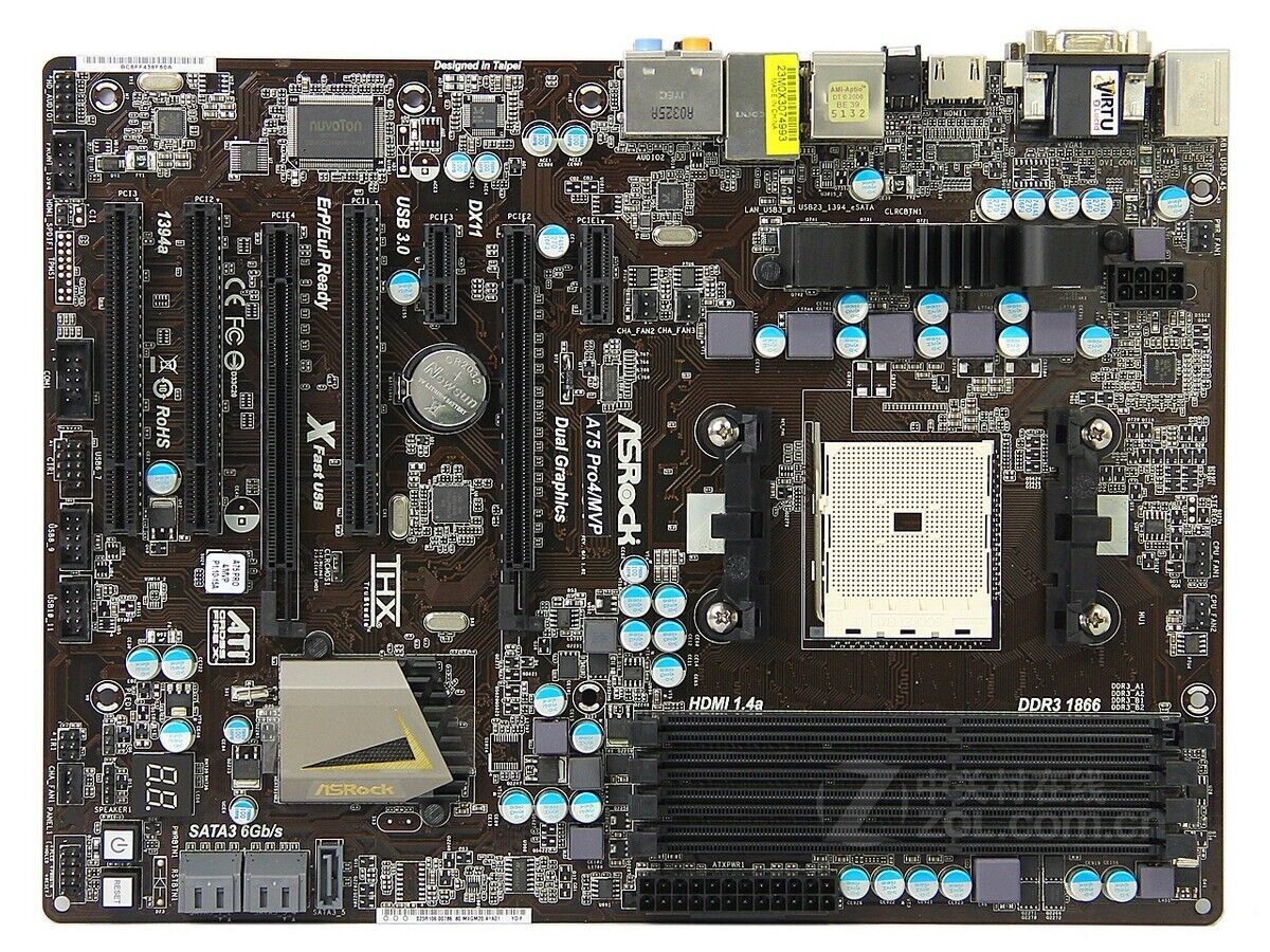 ASROCK A75 Pro4/MVP Motherboards AMD A75 DDR3 Socket FM1 ATX