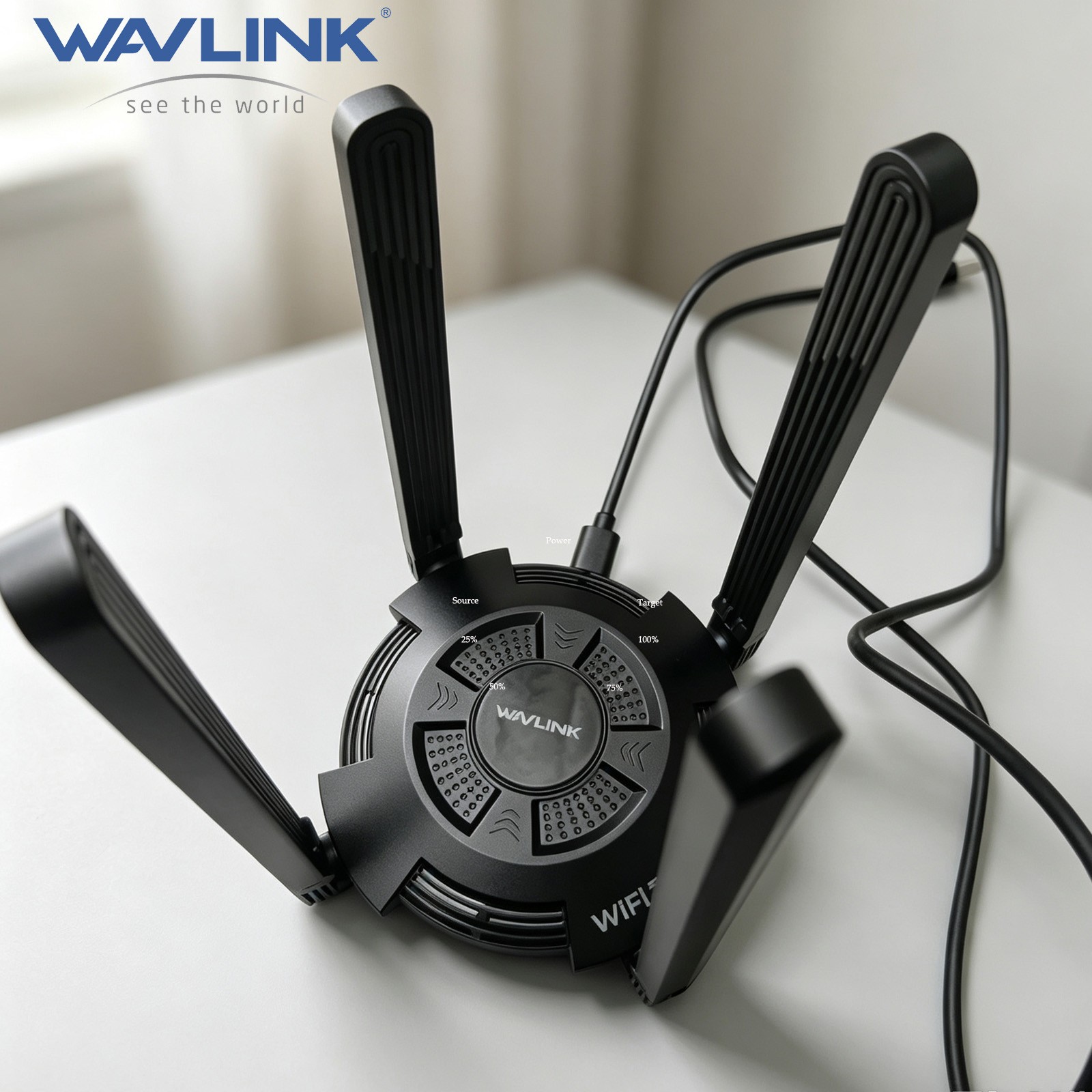 WAVLINK BE6500 WiFi 7 USB 3.0 WiFi Adapter Dongle Receive/Hotspot for Windows